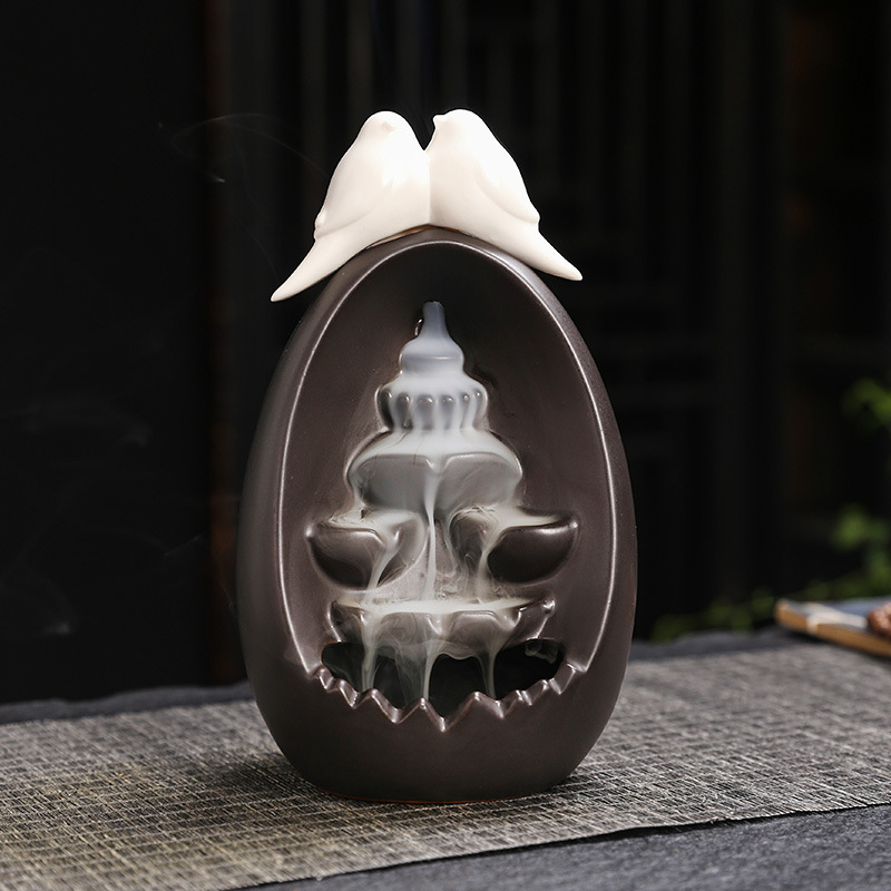 跨境倒流香炉和平鸽天梯回流烟香炉印度香回流烟亚马逊香薰香炉座