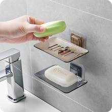 透明沥水香皂架免打孔粘贴壁挂式肥皂架卫生间塑料香皂架肥皂盒