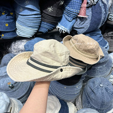 情侣户外登山帽夏季防晒水洗做旧抽绳渔夫帽辣妹凹造型西部牛仔帽