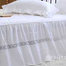 3DWF韩版欧版精美荷叶边嵌蕾丝花边高支加厚单件床裙床单床罩