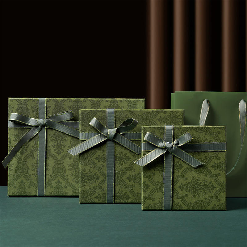 墨绿色ins风高级礼盒礼物空盒批发端午伴手礼盒口红包装盒天地盖