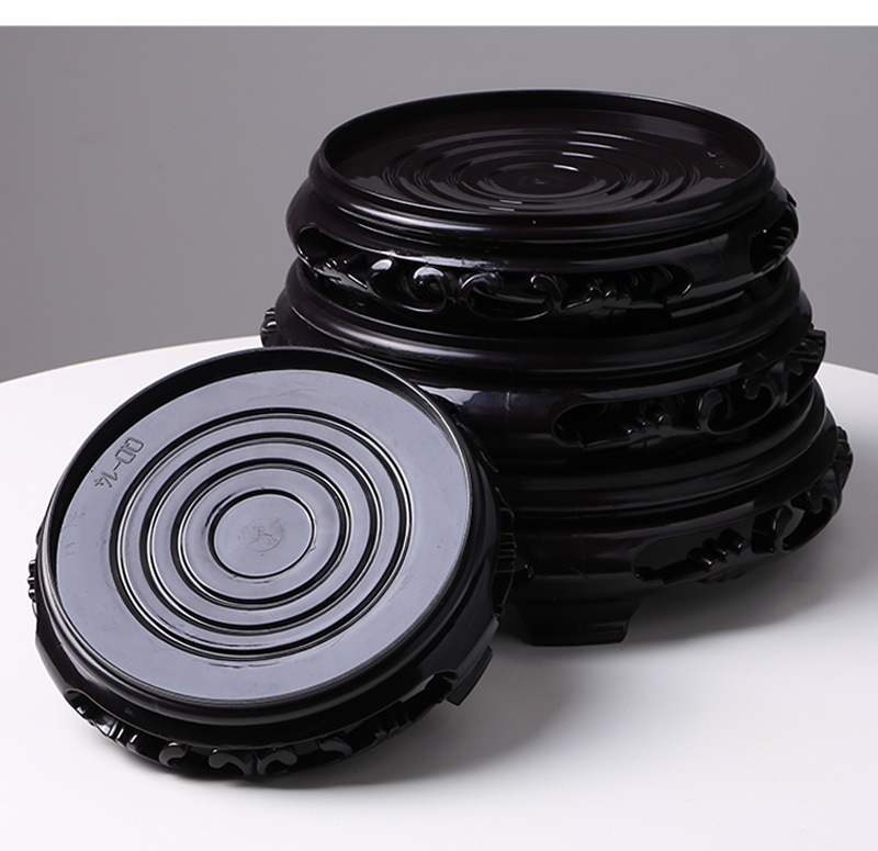 现货批发仿古花盆底座托架塑料垫高花托盘架圆形盆栽摆件垫底底座