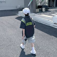 男童夏季polo衫套装2024新款儿童帅气潮童装夏装中大童夏装两件套