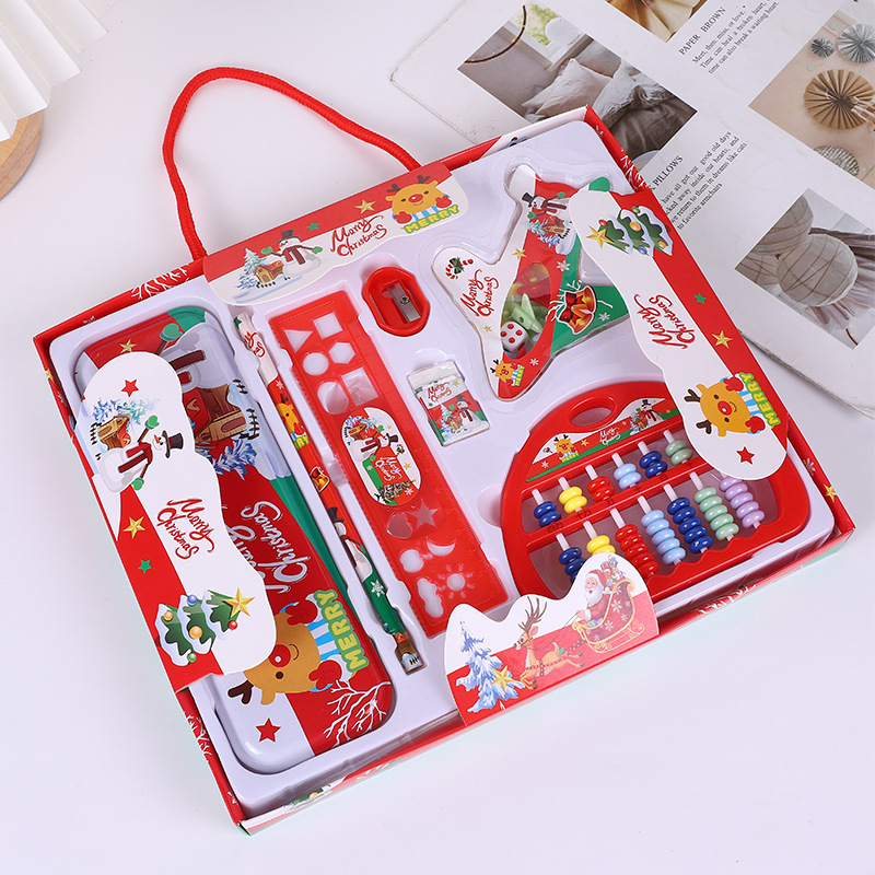 New Christmas Stationery Set Student Abacus Combination School Supplies Gift Box Children Gift Wholesale