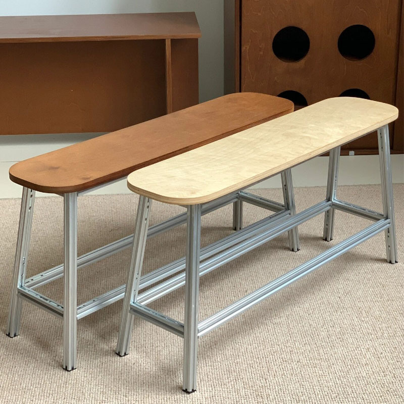 铝材长凳网红换鞋凳子入户玄关凳北欧极简实木长条餐椅家用设计师