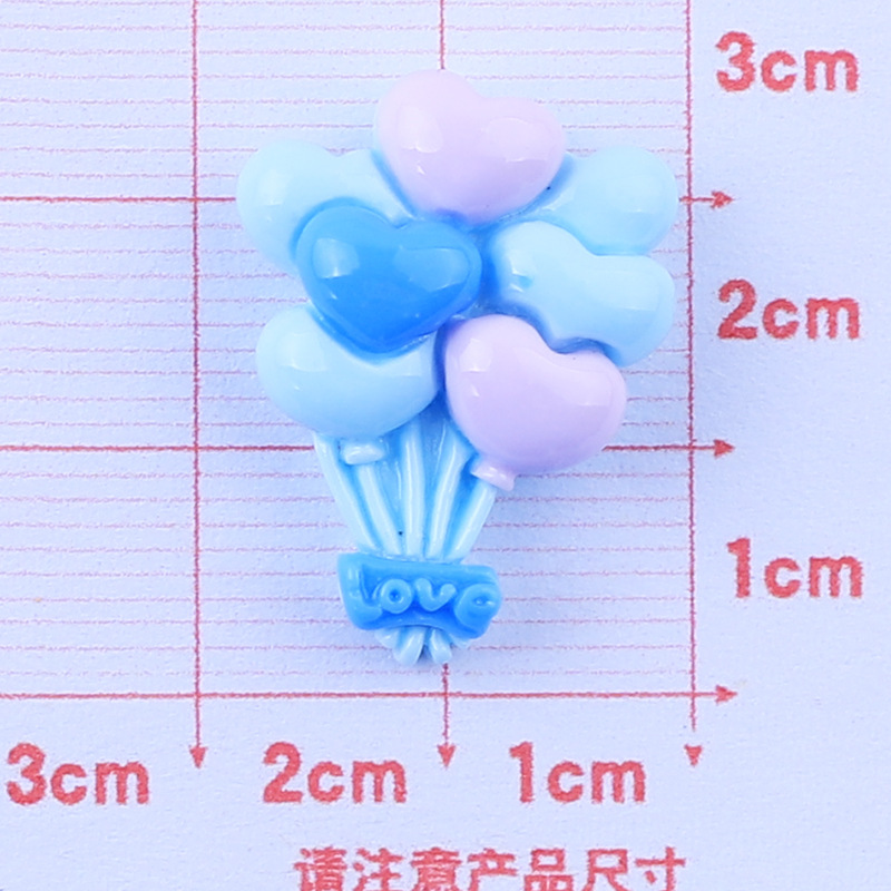 Colored Loving Heart Balloon DIY Cream Glue Homemade Phone Case Material Refridgerator Magnets Ornament Resin Accessories Wholesale