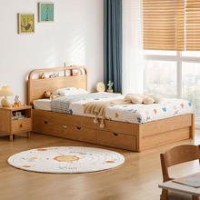 1.2米儿童箱体床储物床收纳现代简约实木抽屉单人床小户型高箱床