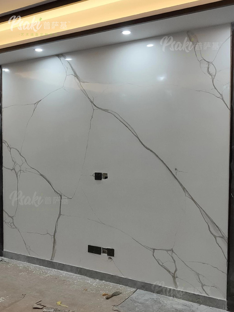 墙面极光罩面漆仿大理石晶瓷照面涂料电视背景墙镜面水性艺术漆