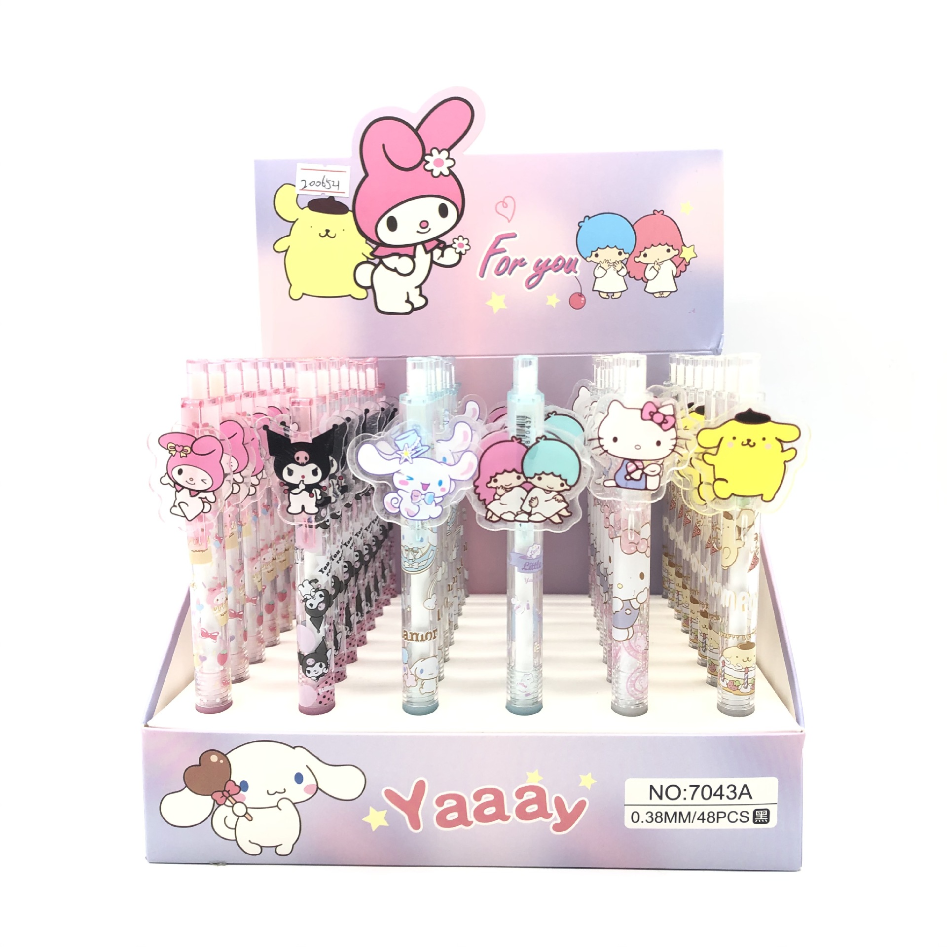 批发卡通可爱小女孩按动中性笔高颜值按压笔学生文具少女心