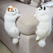 仿真猫咪动物静态模型摆件创意家居装饰电视挂猫毛绒玩具工艺品