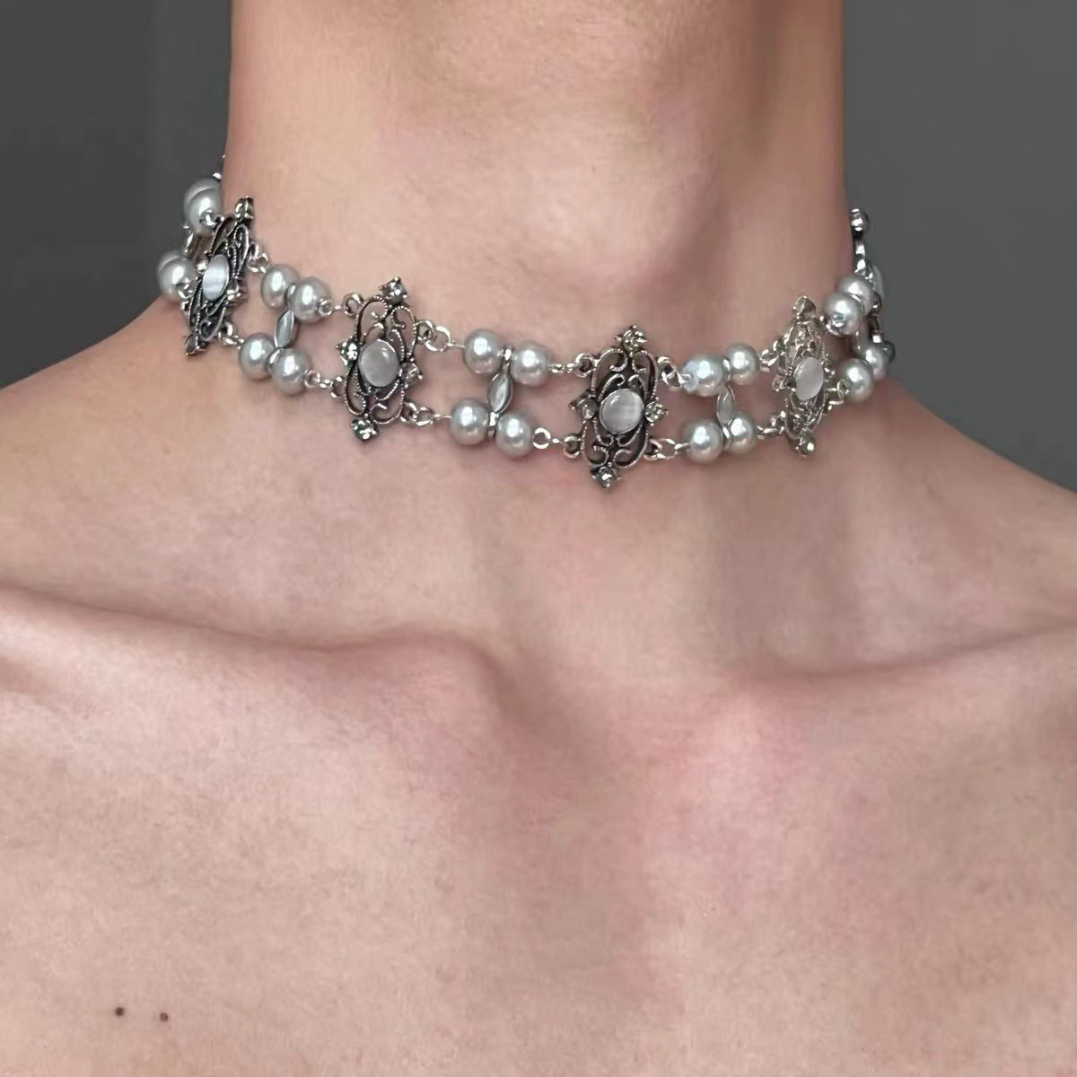 辣妹y2k甜酷水晶珍珠项链小众轻奢设计高级感choker颈链锁骨链女