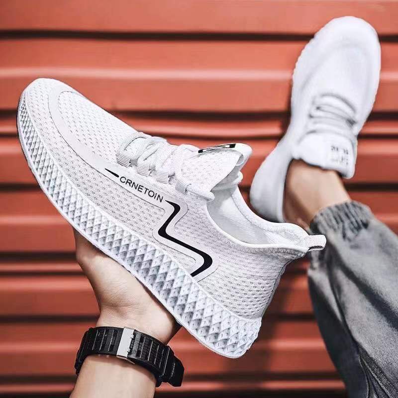 Cross-Border New Arrival Men's Shoes Fashion Casual Shoes Trendy Versatile Breathable Sneaker Men's Cloth Shoes Factory Wholesale