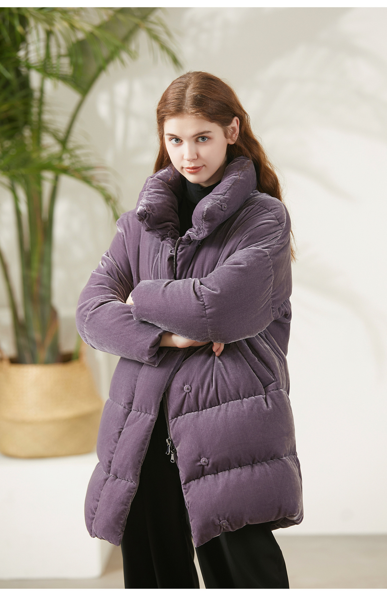 冬季新款欧美女装加厚中长款羽绒服加厚保暖外套zhi81678