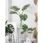 北欧绿植龟背竹叶假花装饰盆栽假盆景植物客厅办公室桌面摆件