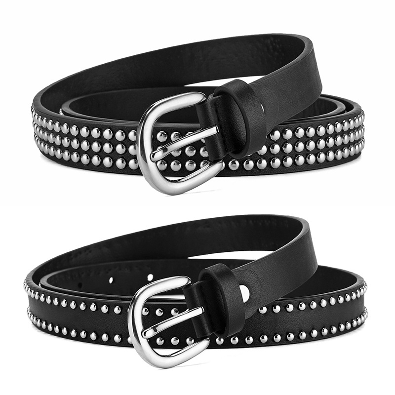 European and American Punk Metal Claw Bead Belt Men's Alloy Pin Buckle Rivet Belt Casual All-Matching Pants Belt Women's Wholesale