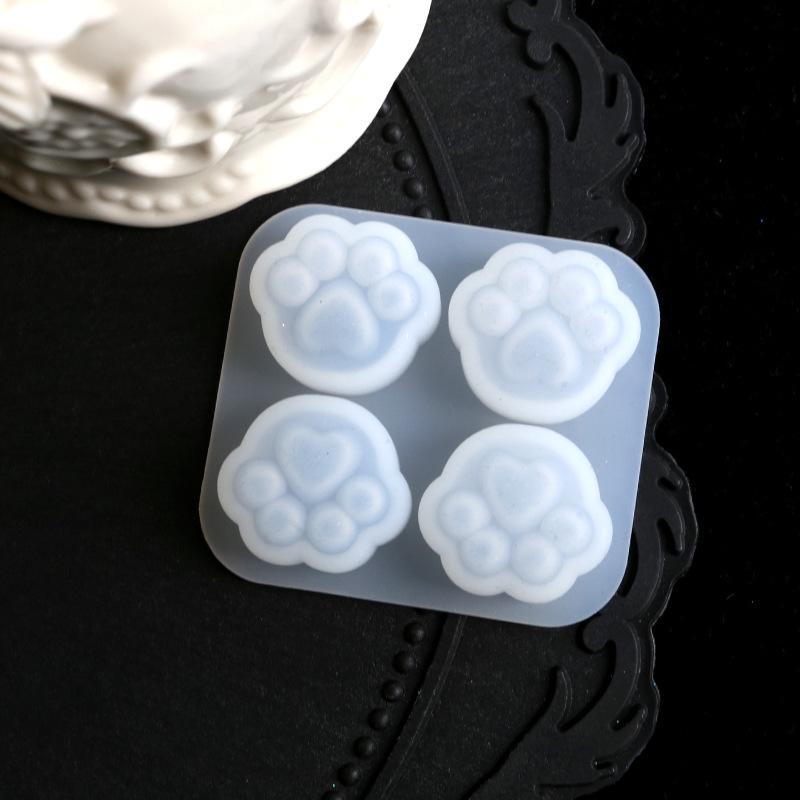 迷你猫爪硅胶模具 水晶滴胶手工diy饰品材料包 手机壳配件成品