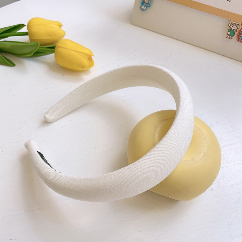 Sponge High Skull Top Headband Female Face Wash Hair Band Retro French Wide Edge Milk Coffee Color Hair Tie Hair Hoop Headdress Autumn and Winter