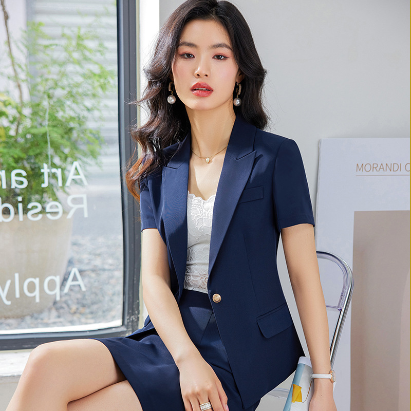西服外套女士春夏通勤时尚气质薄款工作服短袖西装套装女韩版职业