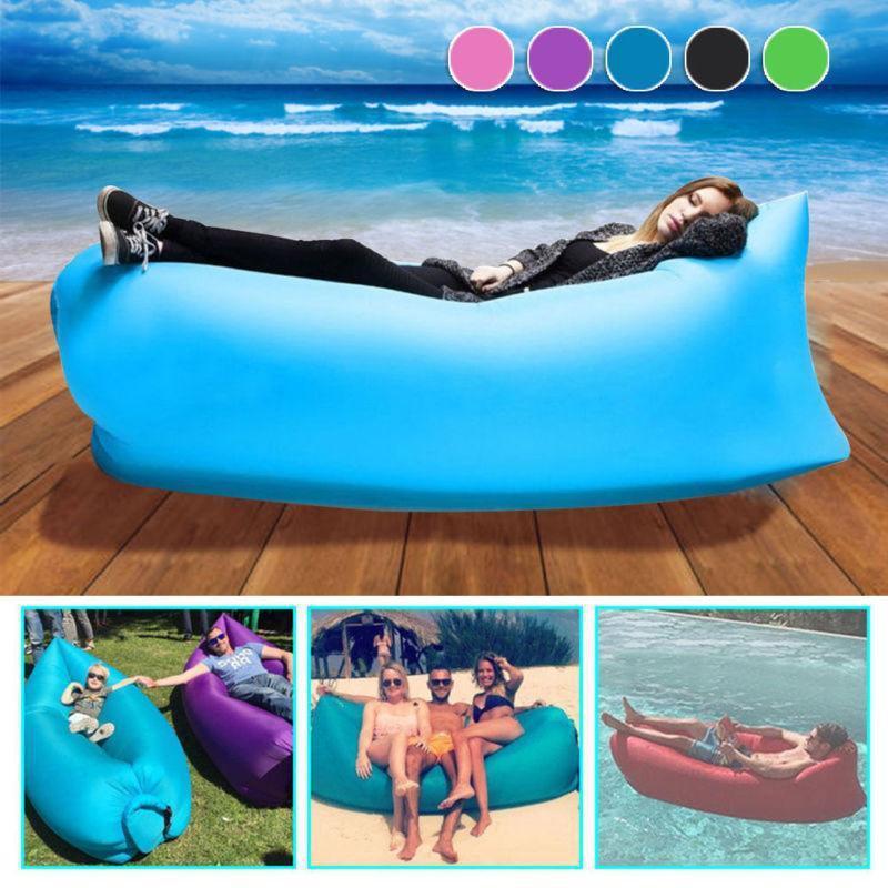 190T Portable Lazy Sofa Inflatable Sofa Water Beach Grass Park Air Bed Sofa