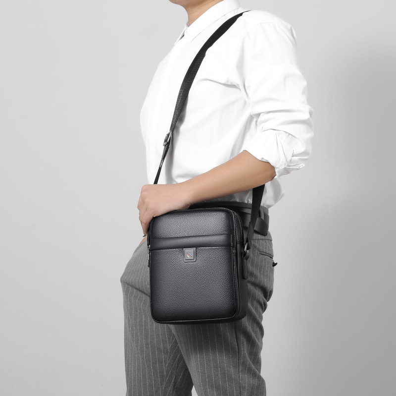 Quality Men's Bag PU Leather Shoulder Bag Fashion Messenger Bag Large Capacity File Bag Leisure Phone Bag Men One Piece Dropshipping