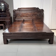 南美紫檀木仿古1.8大床榫卯木床中式明清古典雕花双人主卧1.5米
