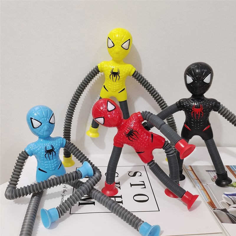 Factory Direct Sales Spider Stretch Tube Marvel Super Hero Lala Tube Giraffe Robot Decompression Toy
