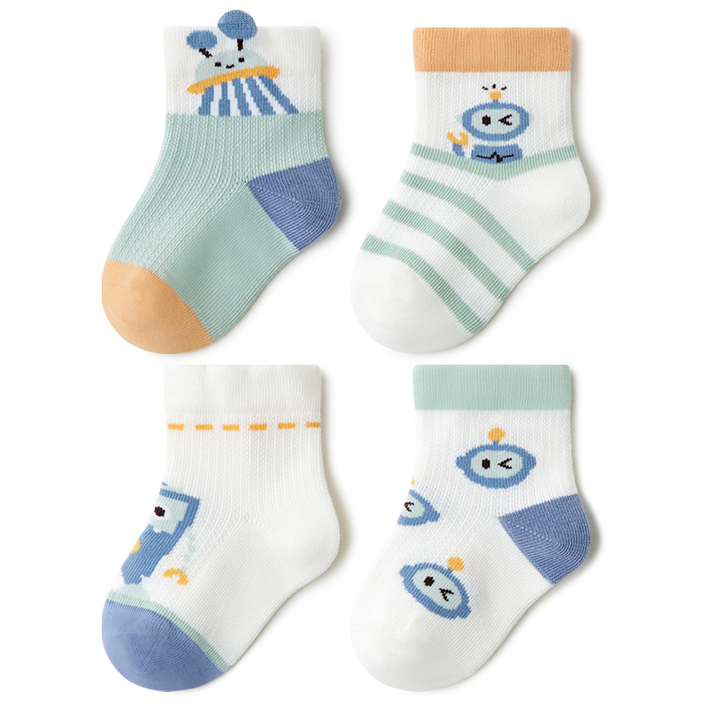 Baby & Kids Short Thin Socks, 2023 Summer, Cotton - Cute Patterns