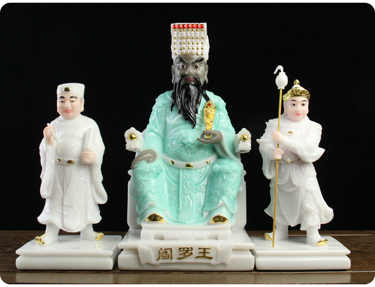 文判官武判官神像道家文武判官树脂佛像居家供奉家用摆件彩绘12寸