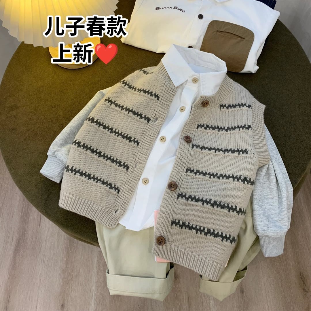 Fried Street Panda Oucha 2024 Spring New Boys' Suit Woven Children's Clothing Manufacturer First Hand Supply Wholesale