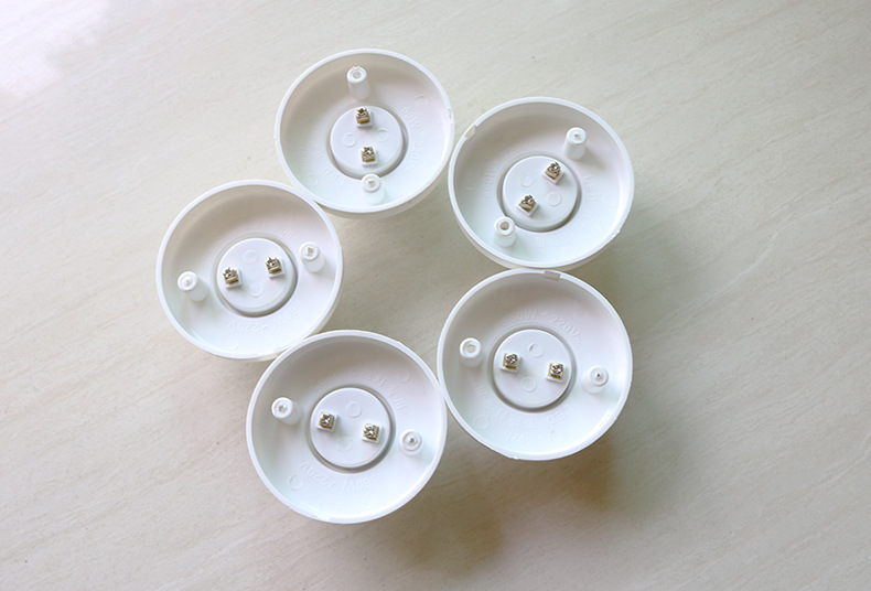 e27螺口灯头灯座大罗口灯口平装式螺纹圆形塑料灯座螺旋阻燃底座