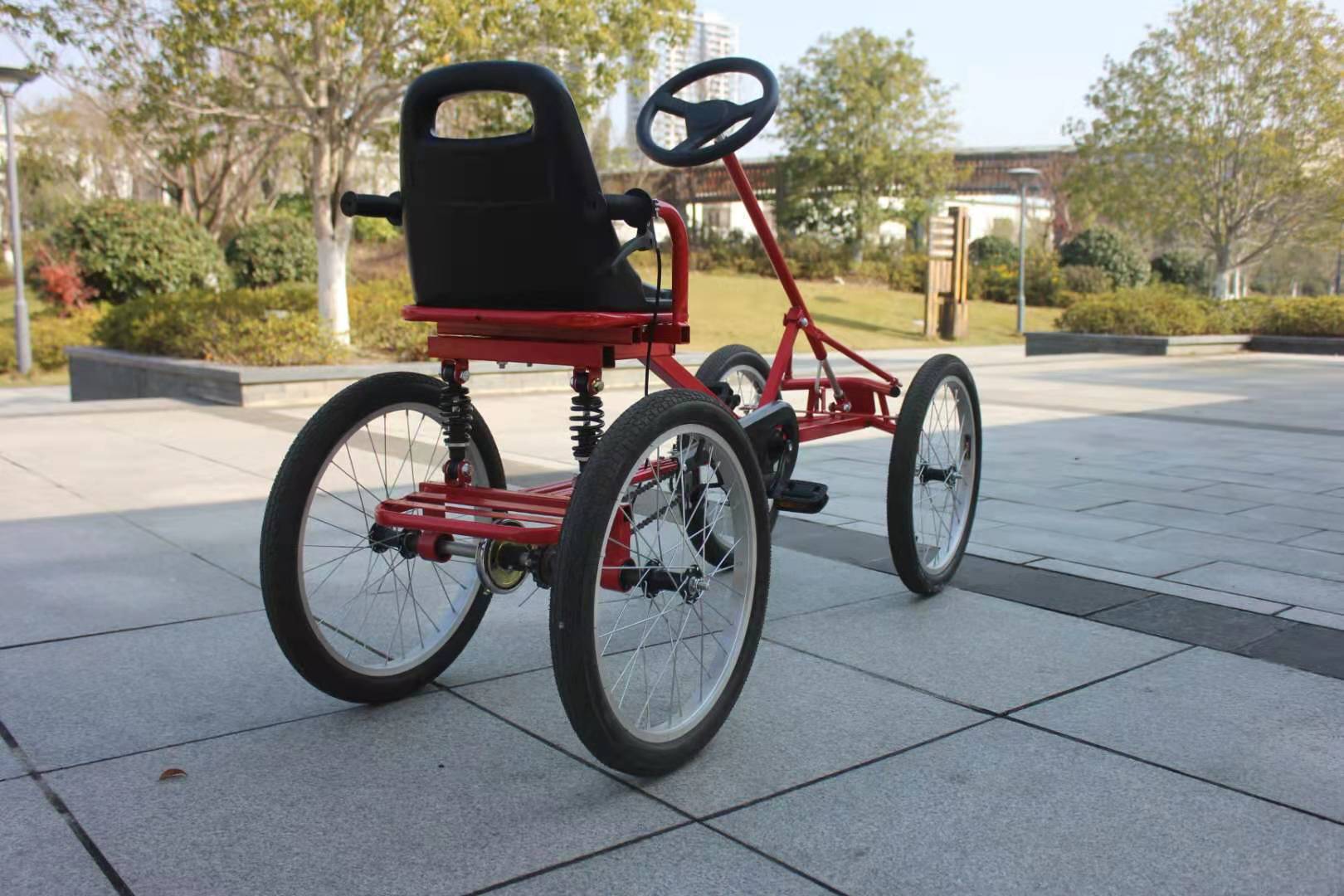 成人四轮脚踏车 观光车 广场车 前后减震 健身车 20寸轮 带鼓刹车