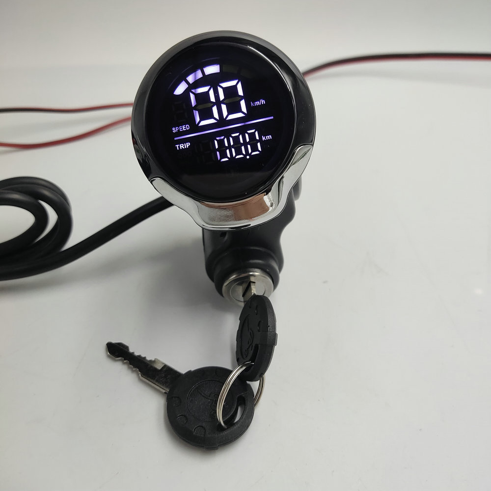 电动车滑板车速度表48v显示器 锁 钥匙车速表安装在车把上-阿里巴巴