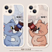 卡通适用iPhone15手机壳苹果14PRO猫和老鼠13潮12pro情侣11全包XS