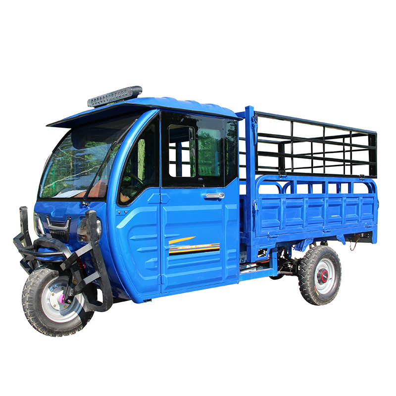 半封闭载货拉货车电动三轮车封闭载重王家用油电两用厂家批发