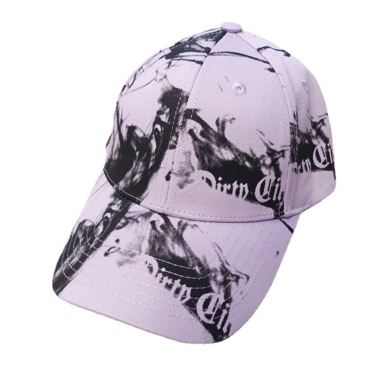 Cross-Border Clouds Graffiti Letter Baseball Cap Korean Style Cotton Casual Fashion Peaked Cap Men's and Women's Outdoor Sun Hat