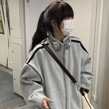 棒球服复古美式卫衣外套女学生韩版宽松季新款学院风加绒加厚