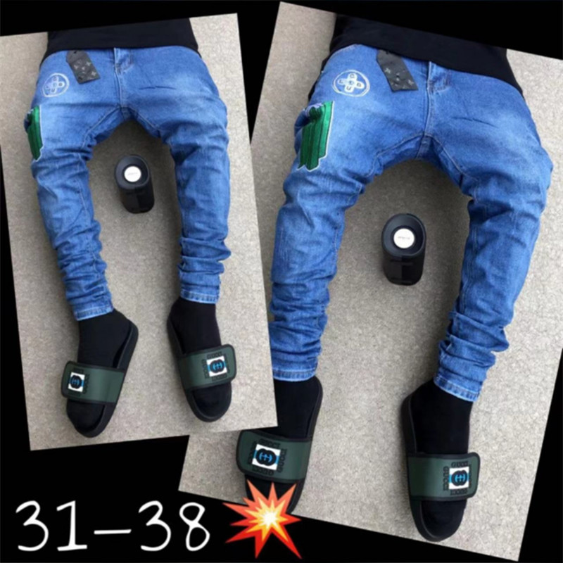   Stretch Jeans Nigeria African Feet Applique Factory to Undertake Orders Cross-Border Jeans