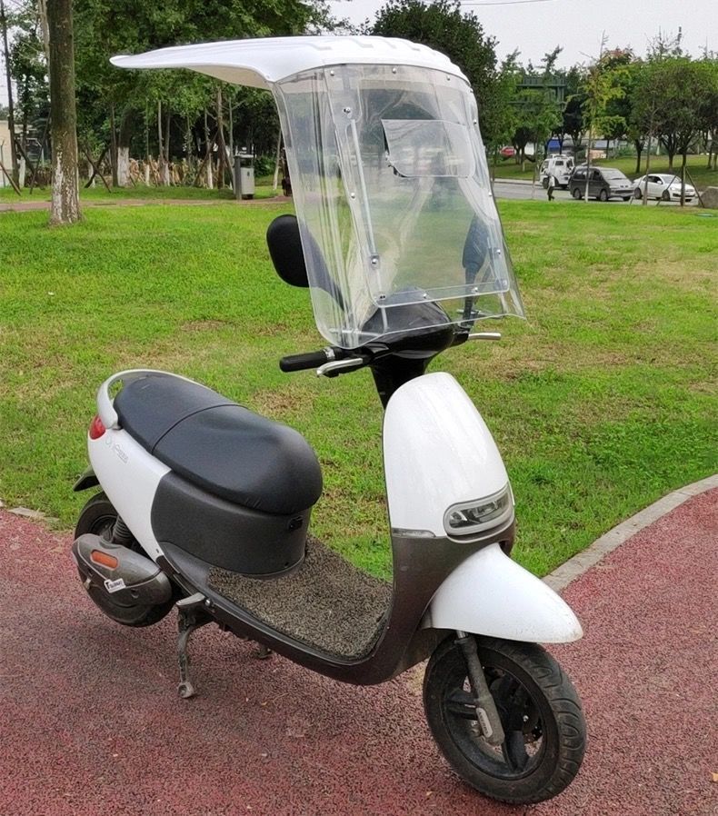 摩托车雨棚电动车蓬遮阳伞防风罩7字棚加长加固新款遮雨防晒可拆