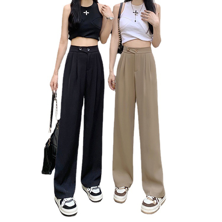 Suit Pants Wide-Leg Pants Women's Summer High Waist Drooping Slimming Versatile Casual Loose Mop Thin Straight Suit Pants