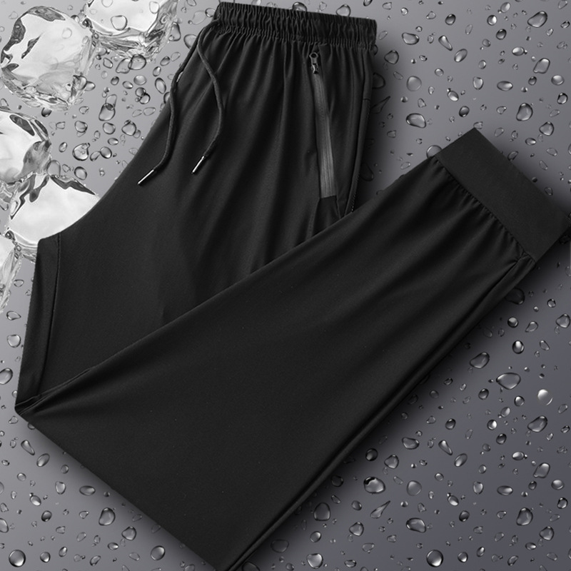 冰丝空调裤男超薄运动裤加肥加大码户外休闲运动速干跑步长裤批发