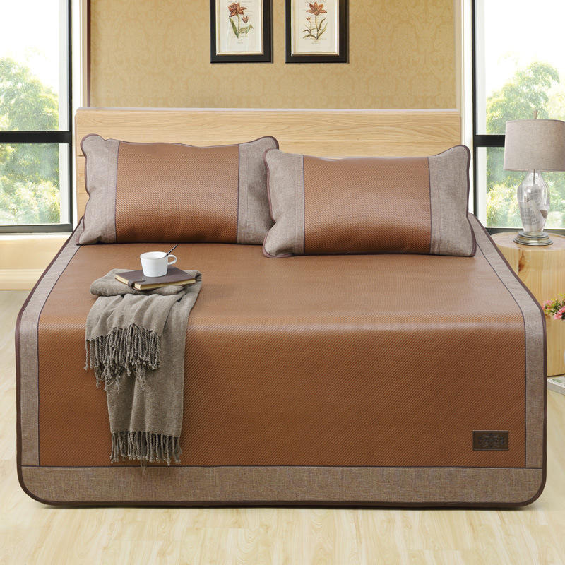 批发老席匠新款凉席1.8m床折叠三件套1.5米夏凉席藤席加厚席子