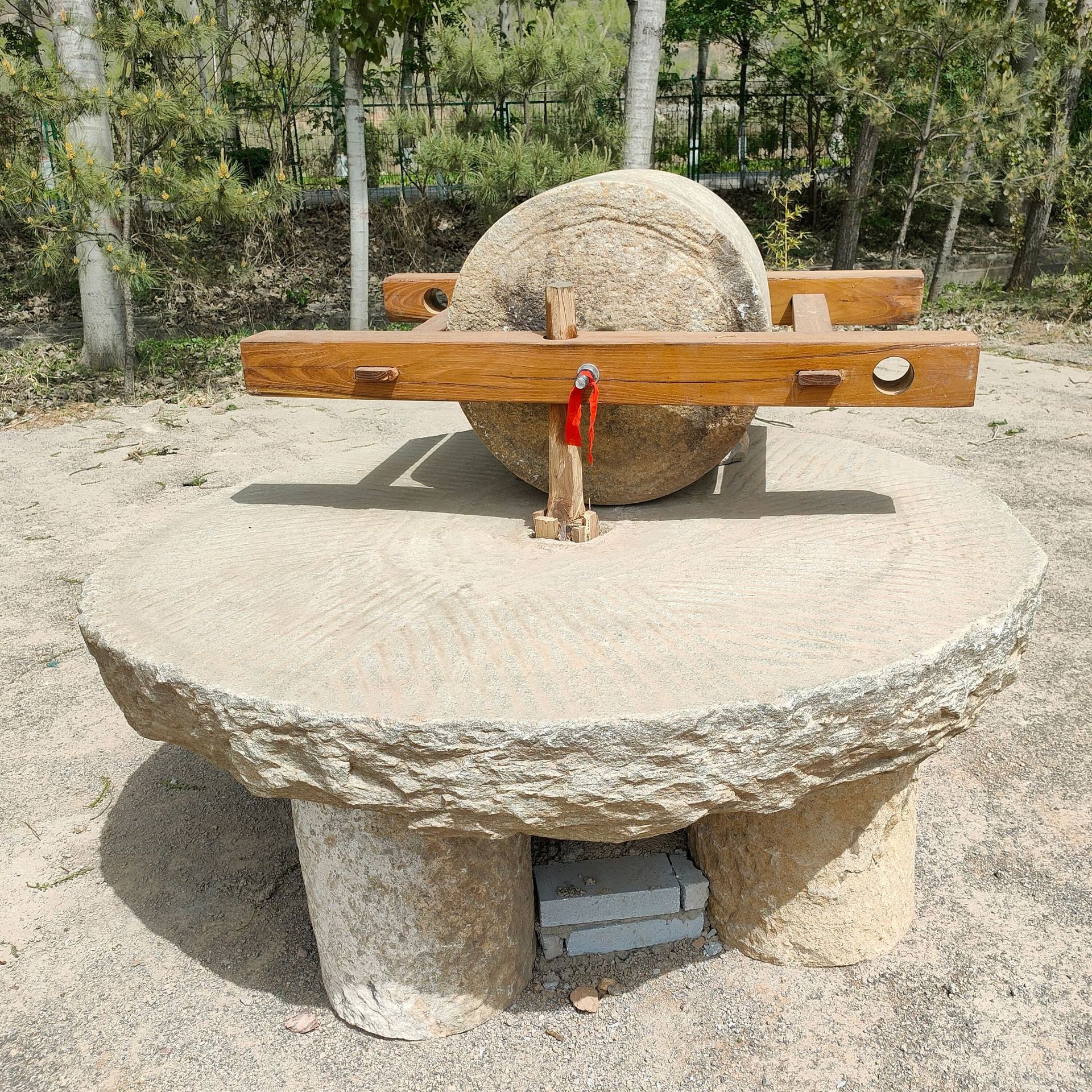 农村老石碾子大碾盘石碾子旧磨盘古建石磨子旧石器老物件整套农家