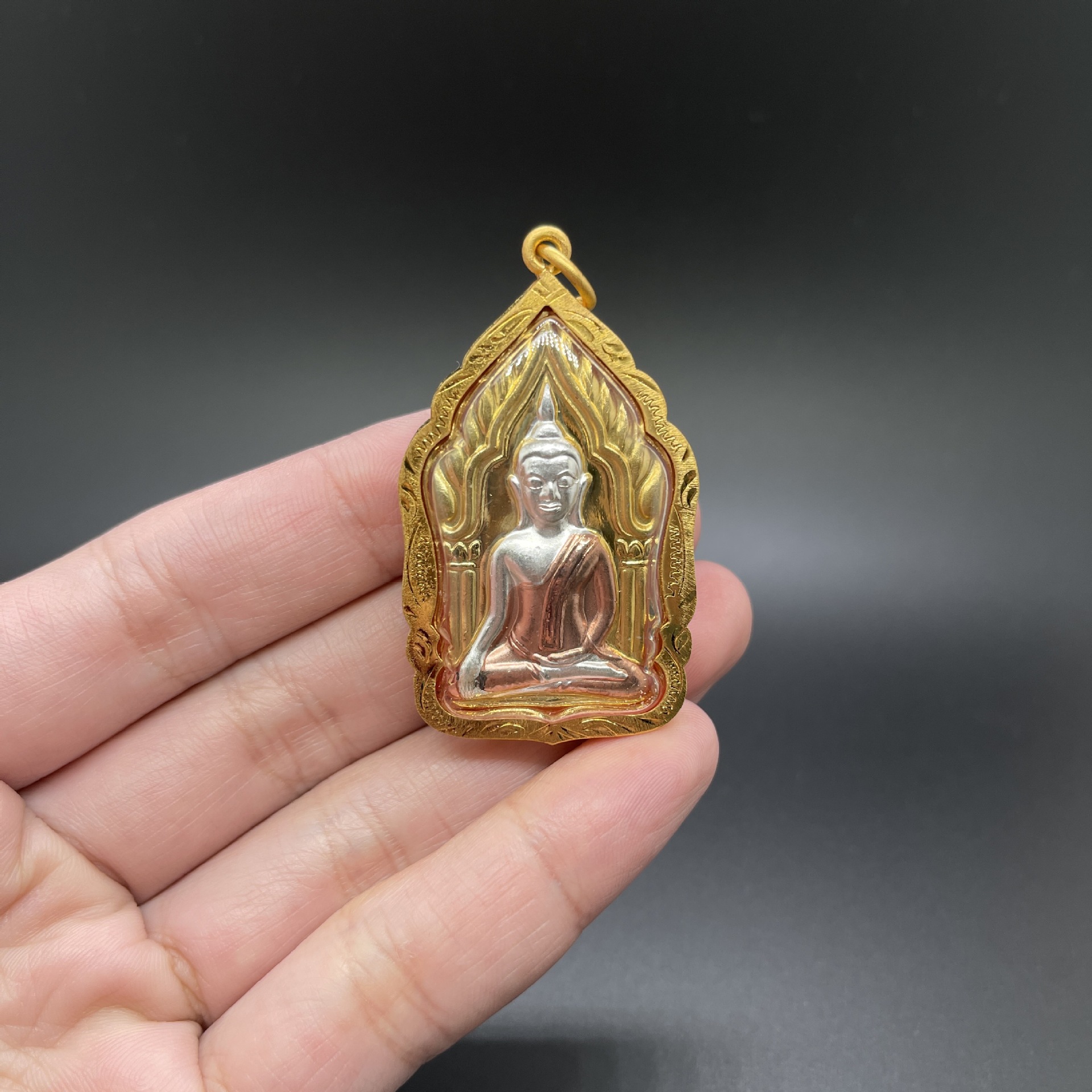 泰国佛牌正品坤平 原庙 吊坠男女可佩戴lp雨水 鎏金壳