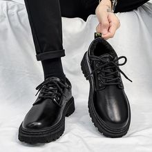 MZXSK皮鞋男秋冬季韩版社会小伙光面亮色漆皮棉鞋学生加绒保暖小