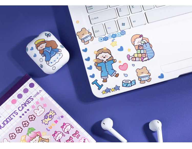 语闲和纸贴纸套装 手帐杂志刻刀系列 手绘卡通素材装饰贴画14款选