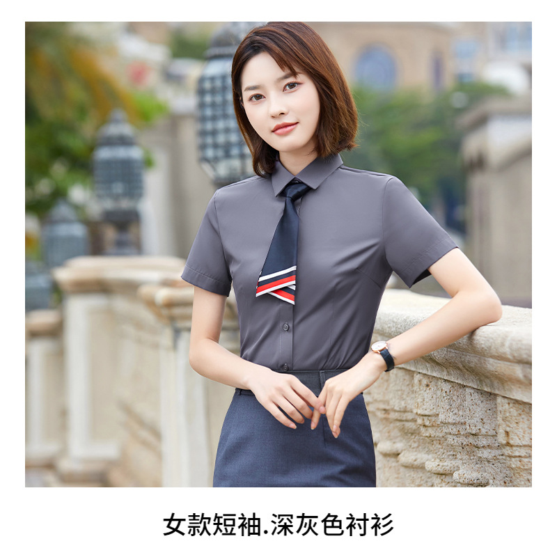 High-End Business Men and Women Same Shirt Business Work Clothes Company Office White-Collar Workwear Shirt Embroidered Logo