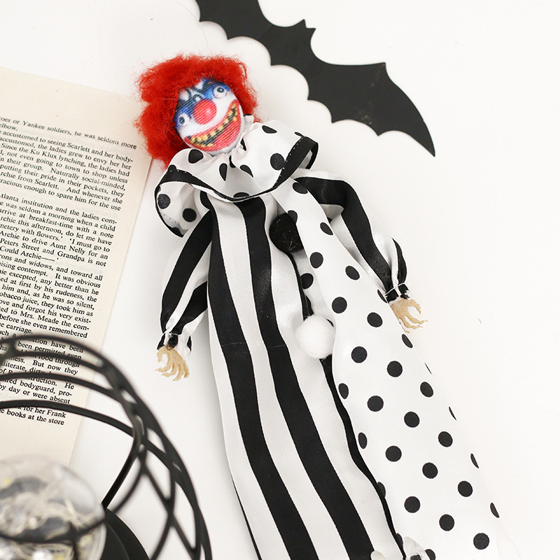 Cross-Border Spot Halloween Decorations Halloween Horror Clown Doll Pendant Haunted House Party Layout Props