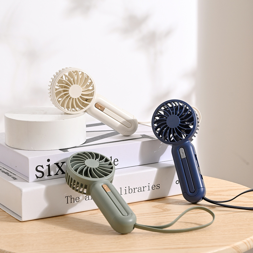 新款迷你手持风扇充电自带挂绳 学生便携式usb风扇户外静音小风扇