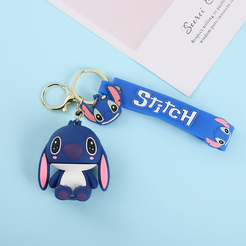 Creative Cartoon Pvc Stitch Handbag Pendant Keychain Car Key Chain Couple Birthday Gift Pendant