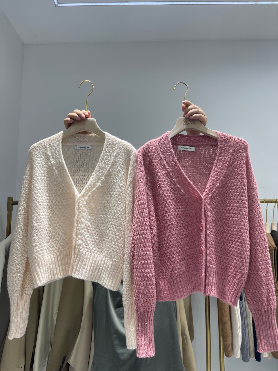 秋季新款马海毛毛衣开衫女